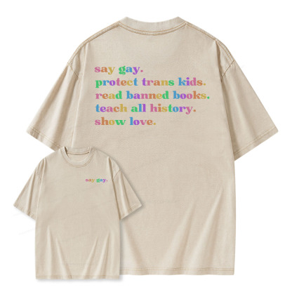 Pagewings Read Banned Books Unisex Washed T-shirt