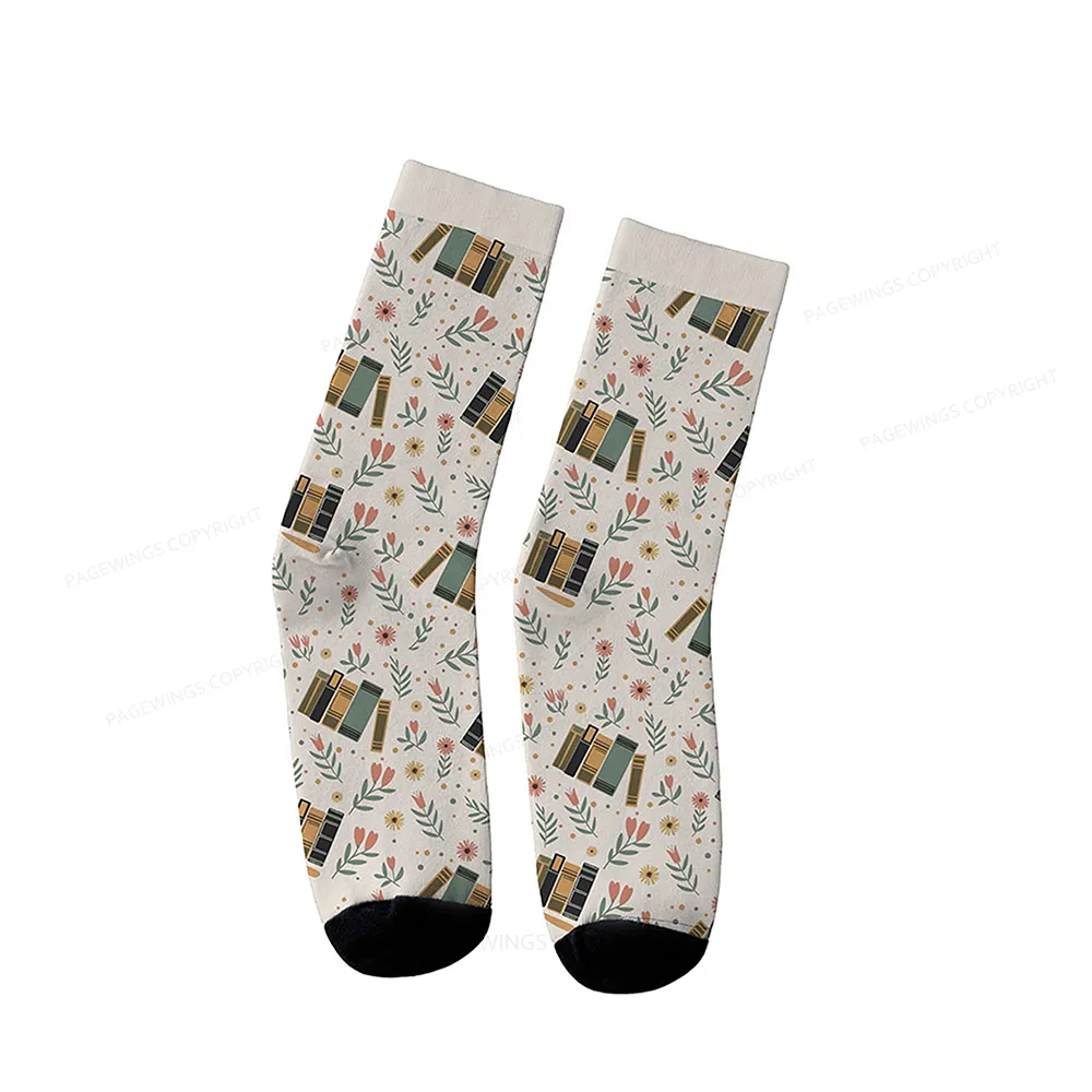 Pagewings Books Bloom With Knowledge Socks