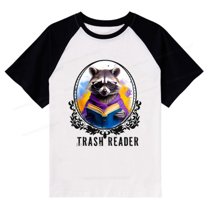 Pagewings Trash Reader Raglan T-shirt