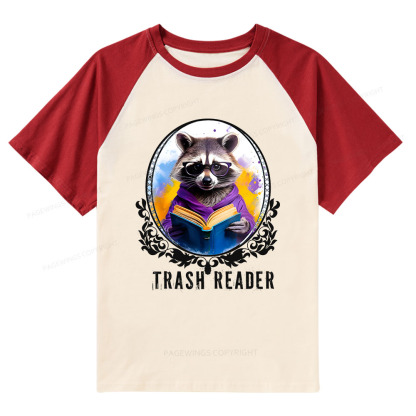 Pagewings Trash Reader Raglan T-shirt