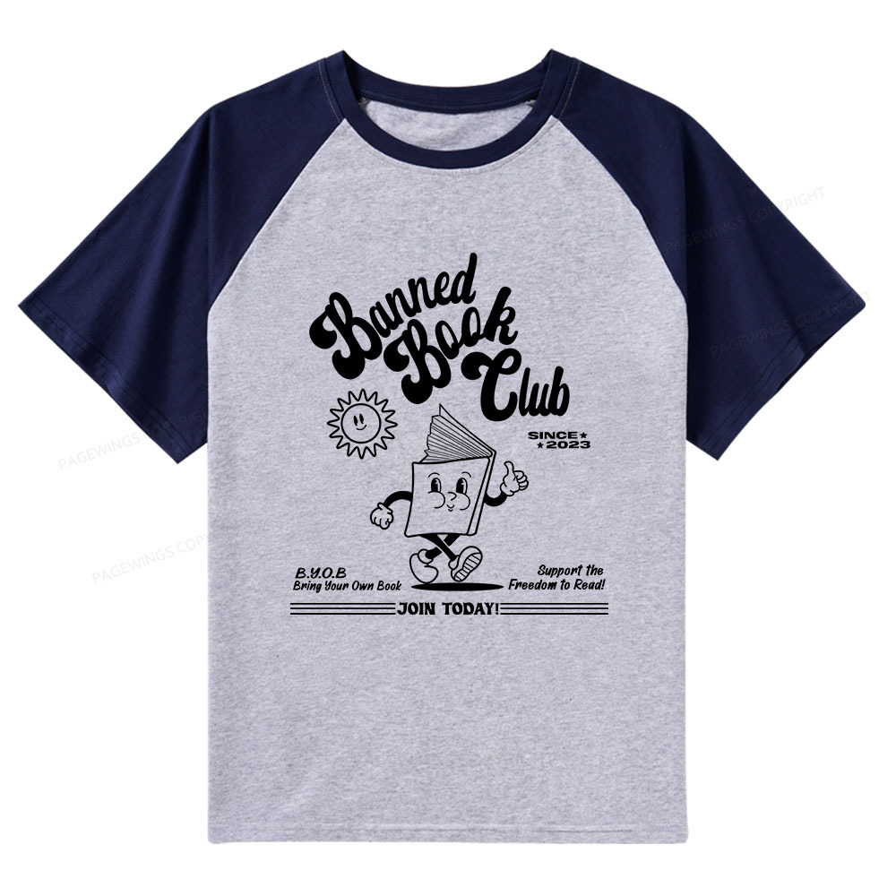 Pagewings Read Banned Books Raglan T-shirt