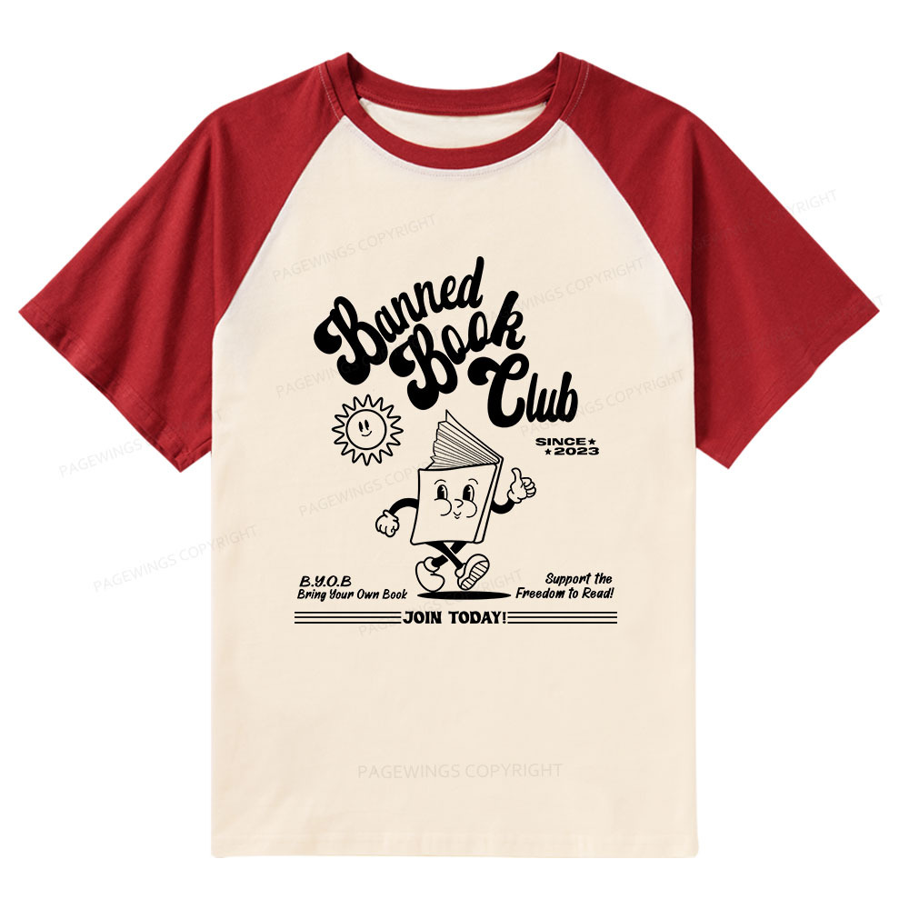 Pagewings Read Banned Books Raglan T-shirt