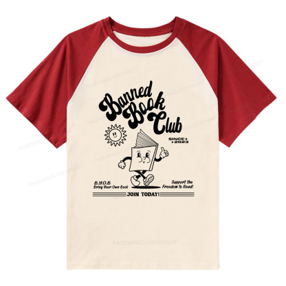 Pagewings Read Banned Books Raglan T-shirt