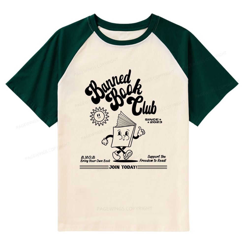 Pagewings Read Banned Books Raglan T-shirt