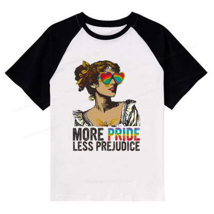 Pagewings More Pride Less Prejudice Raglan T-shirt
