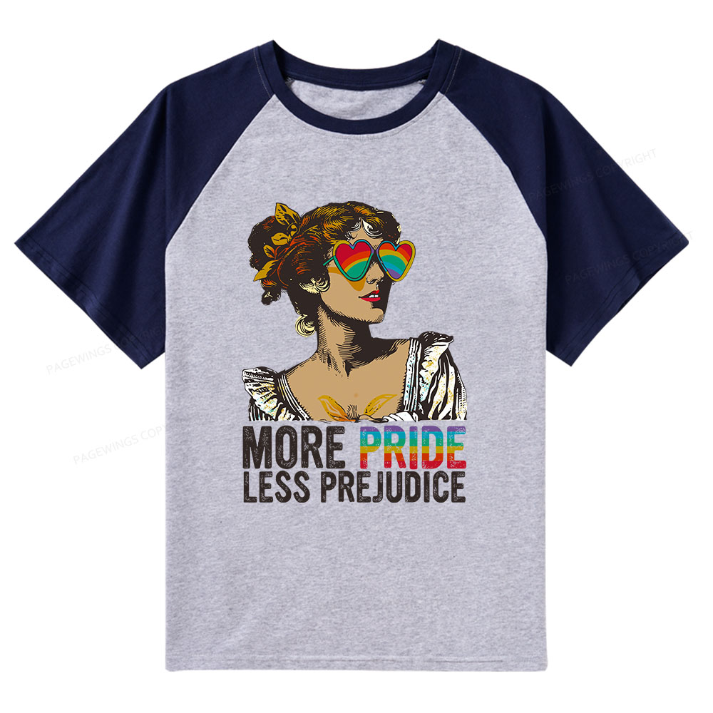 Pagewings More Pride Less Prejudice Raglan T-shirt
