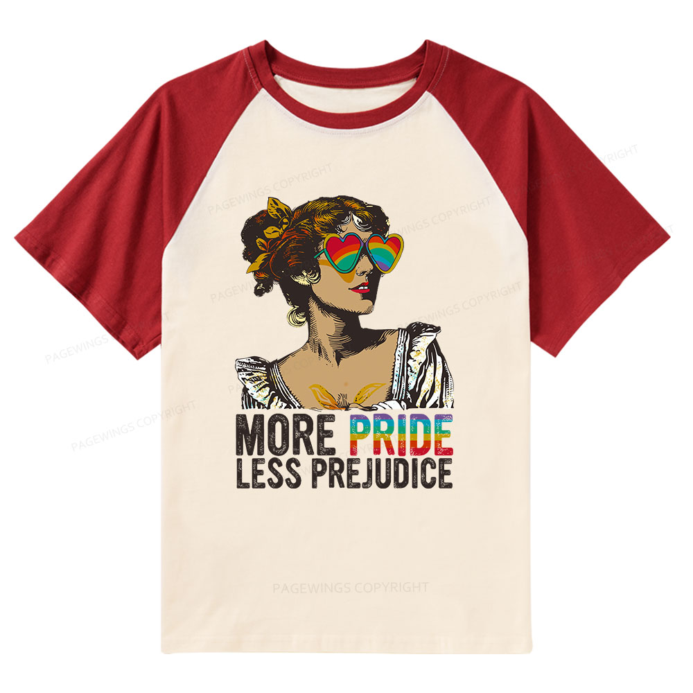 Pagewings More Pride Less Prejudice Raglan T-shirt