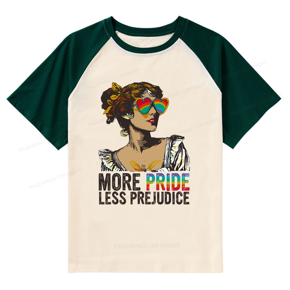 Pagewings More Pride Less Prejudice Raglan T-shirt
