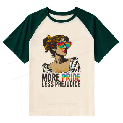 Pagewings More Pride Less Prejudice Raglan T-shirt