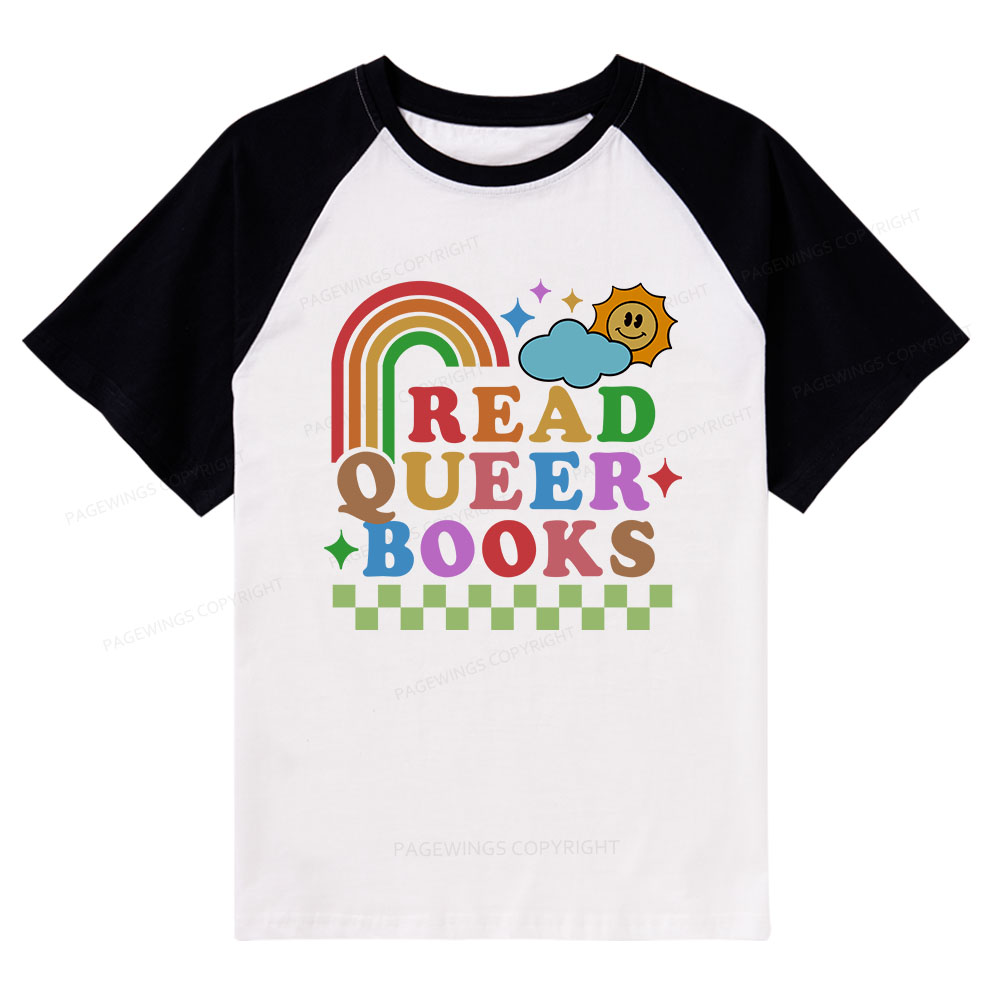 Pagewings Read Queer Books Raglan T-shirt