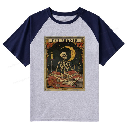 Pagewings The Reader Tarot Card Raglan T-shirt