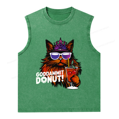 Pagewings Goddammit Donut Unisex Washed Tank Top