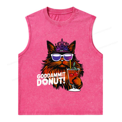 Pagewings Goddammit Donut Unisex Washed Tank Top