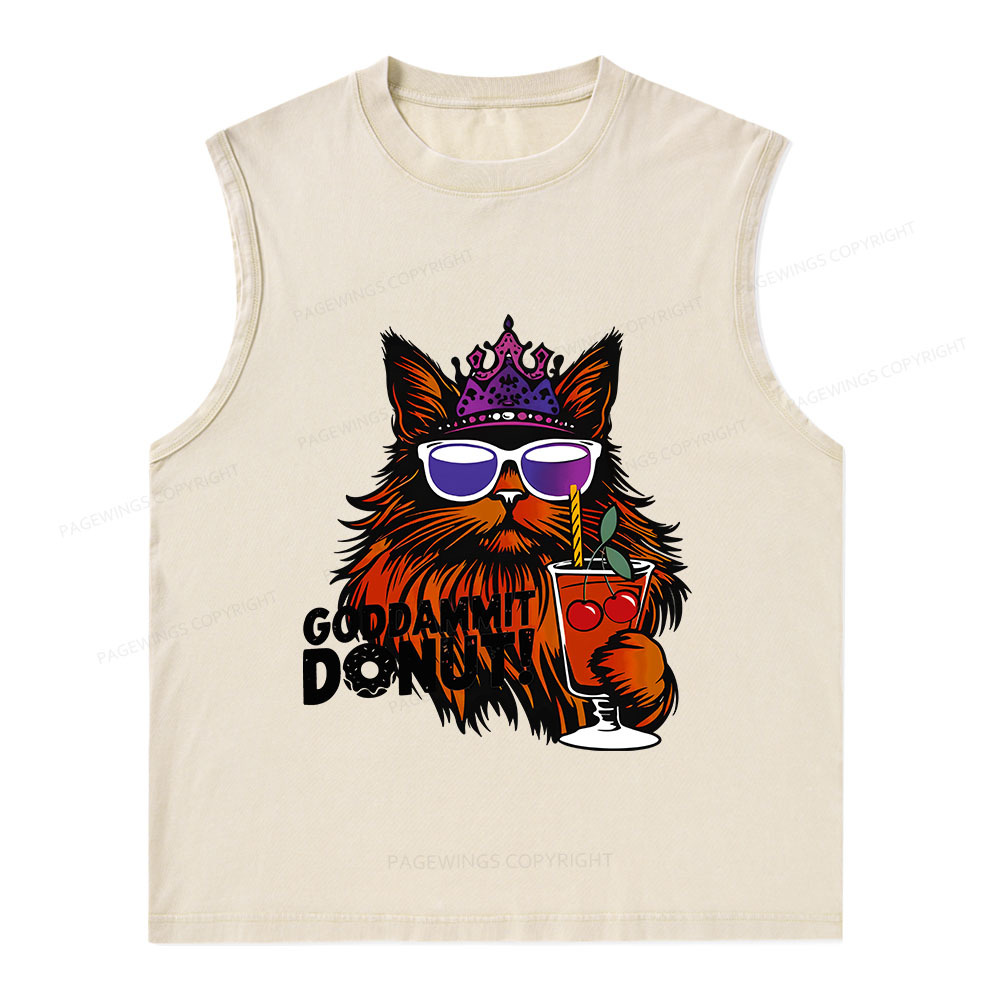 Pagewings Goddammit Donut Unisex Washed Tank Top