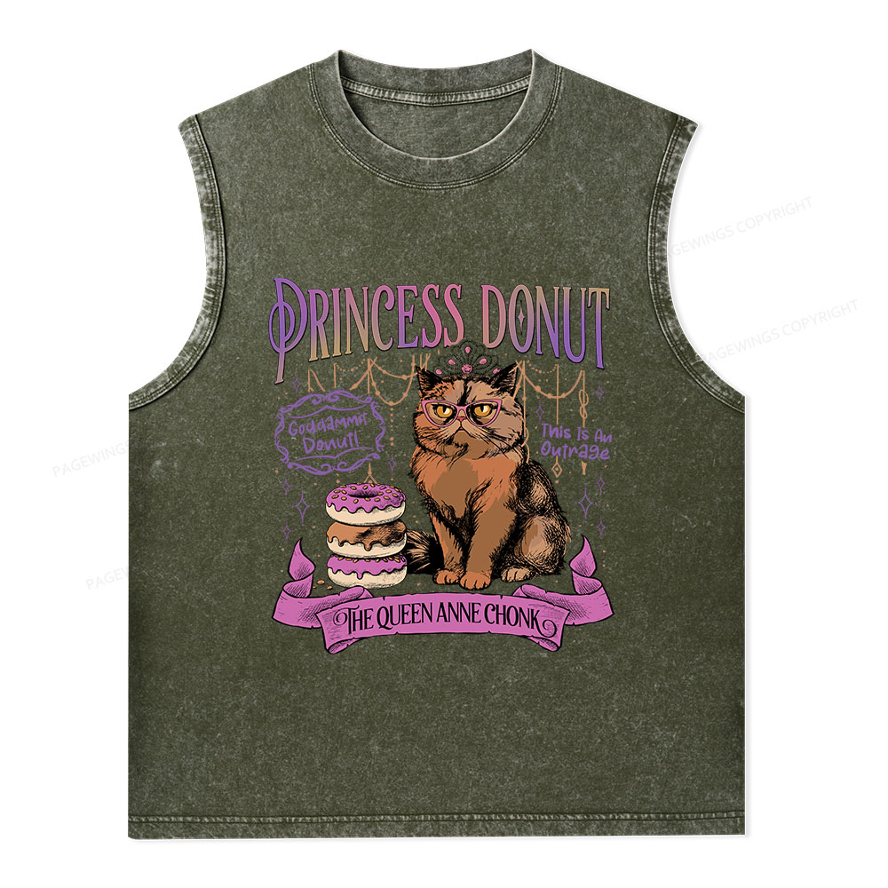 Pagewings Princess Donut Unisex Washed Tank Top