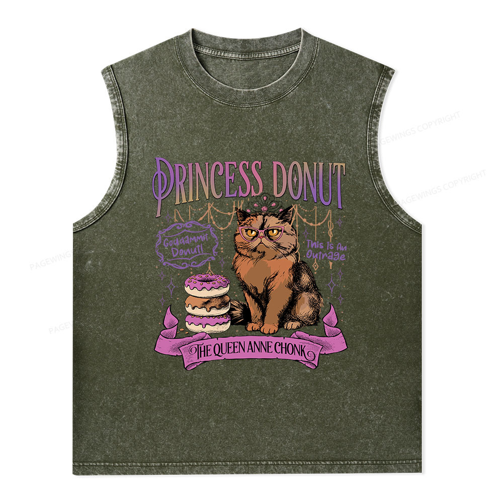 Pagewings Princess Donut Unisex Washed Tank Top