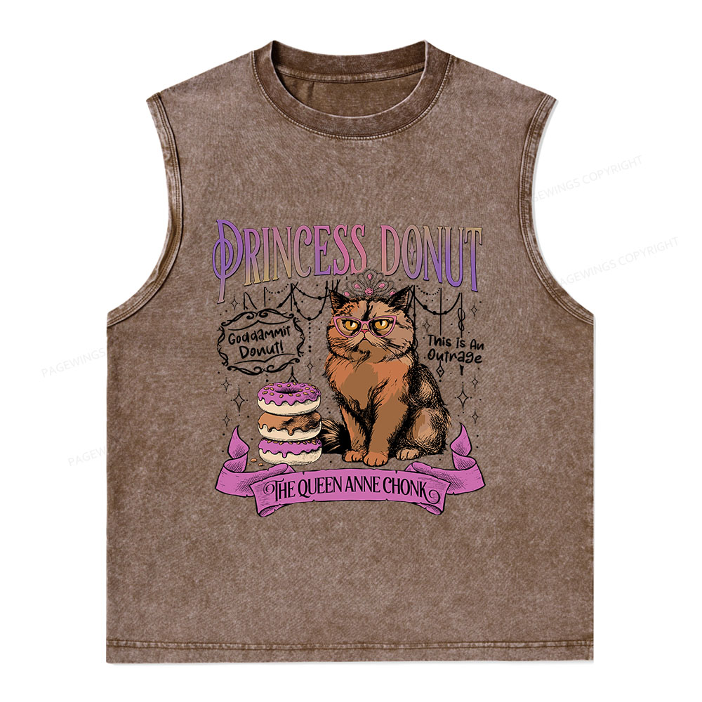 Pagewings Princess Donut Unisex Washed Tank Top