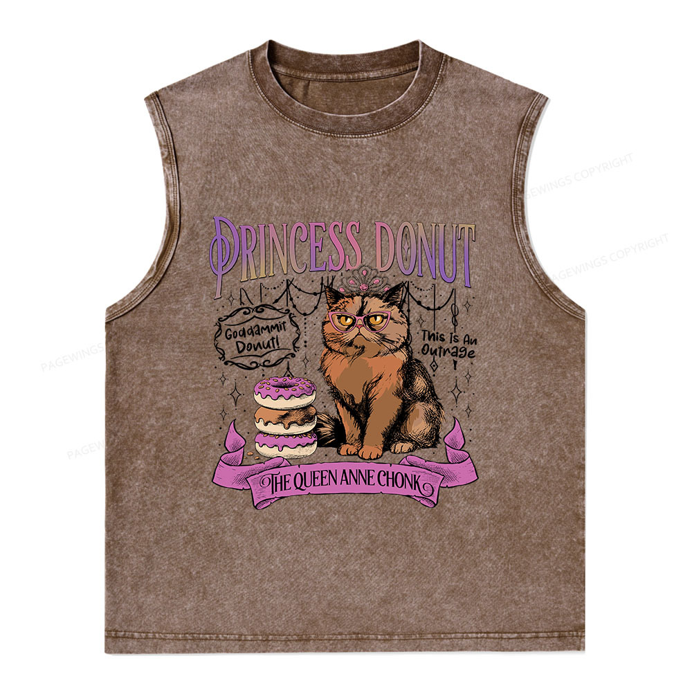 Pagewings Princess Donut Unisex Washed Tank Top