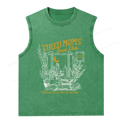 Pagewings Tired Moms Book Club Unisex Washed Tank Top