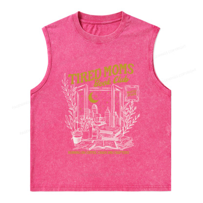 Pagewings Tired Moms Book Club Unisex Washed Tank Top