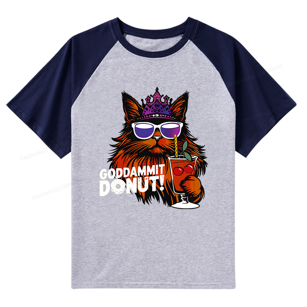 Pagewings Goddammit Donut Raglan T-shirt