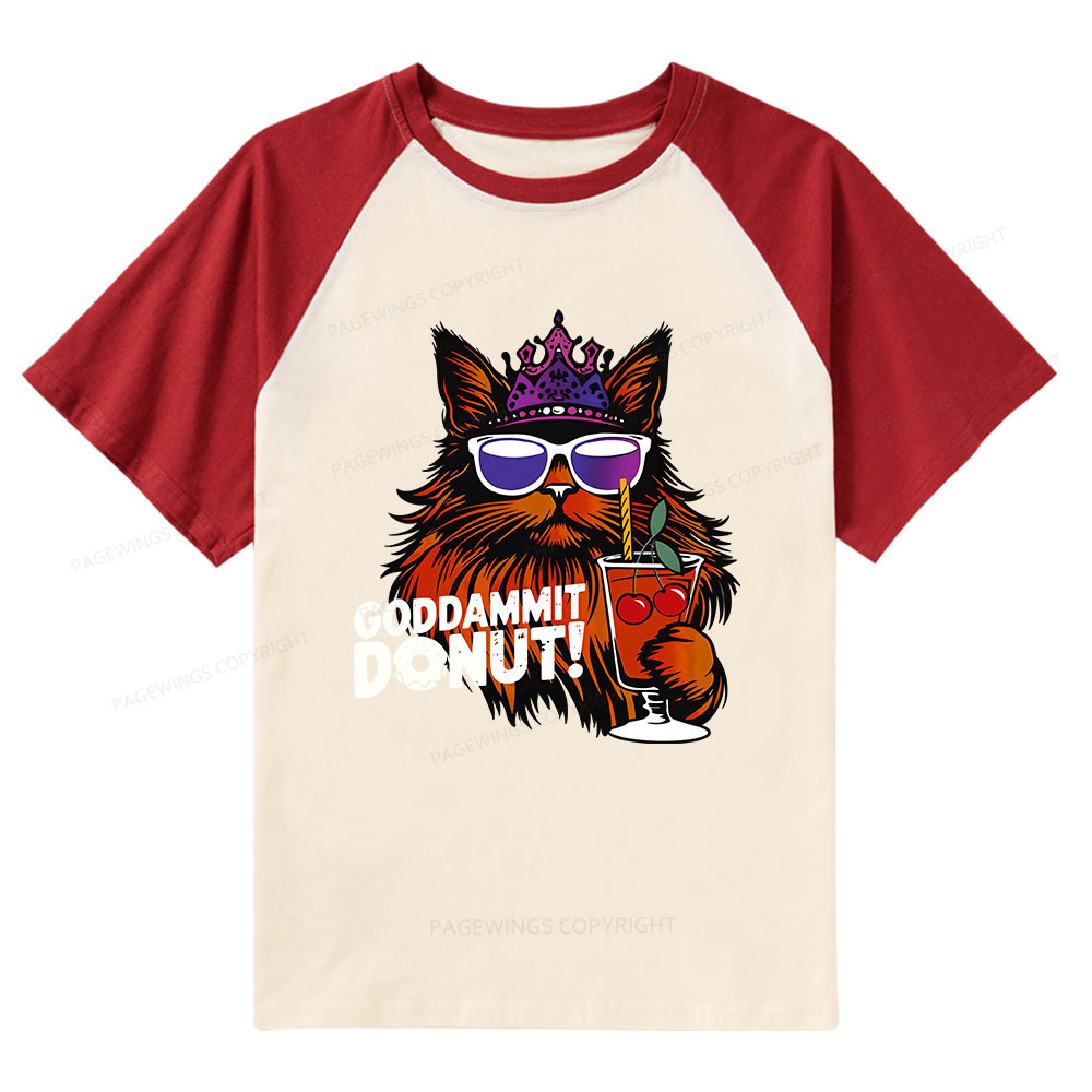 Pagewings Goddammit Donut Raglan T-shirt