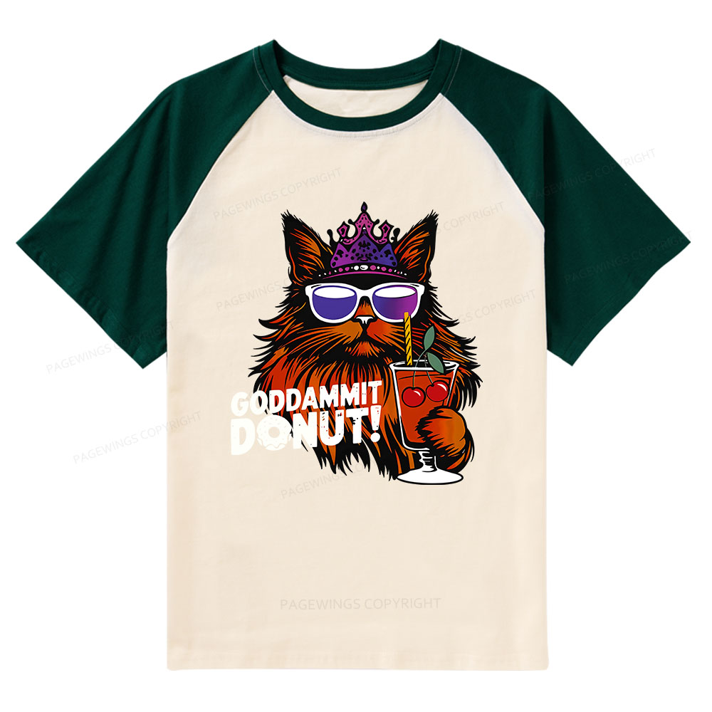 Pagewings Goddammit Donut Raglan T-shirt