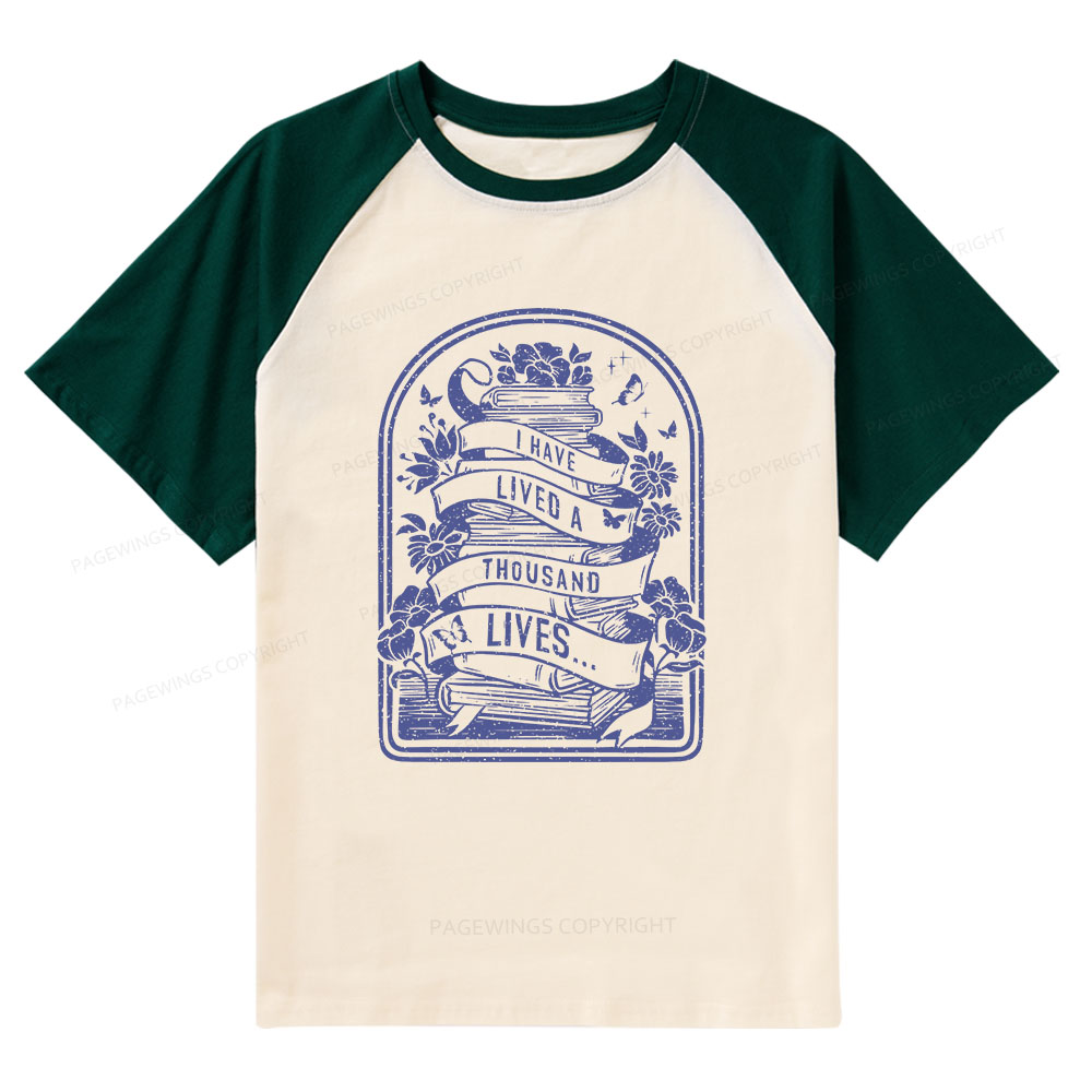 Pagewings Literature Shirt for Bibliophiles Raglan T-shirt