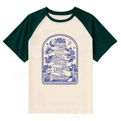 Pagewings Literature Shirt for Bibliophiles Raglan T-shirt