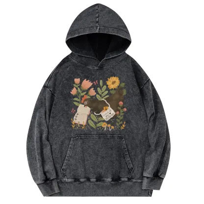 Pagewings Chicken Reading a Book Unisex Washed Hoodie