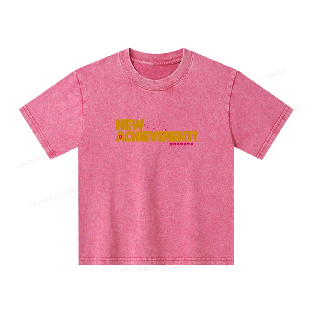 Pagewings New Achievement Unisex Kids Washed T-shirt