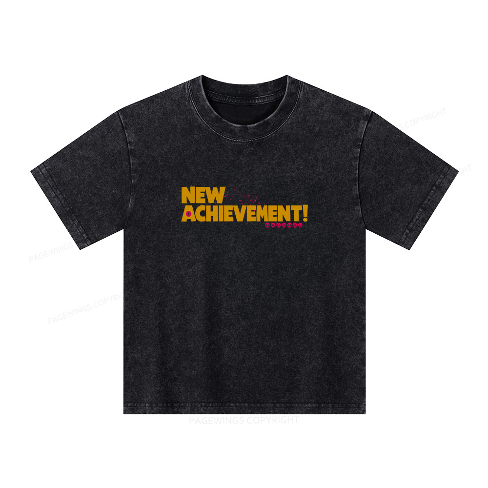Pagewings New Achievement Unisex Kids Washed T-shirt