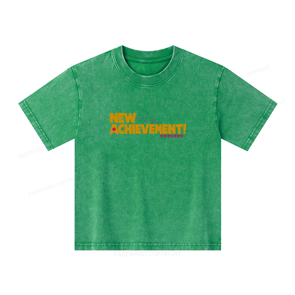 Pagewings New Achievement Unisex Kids Washed T-shirt