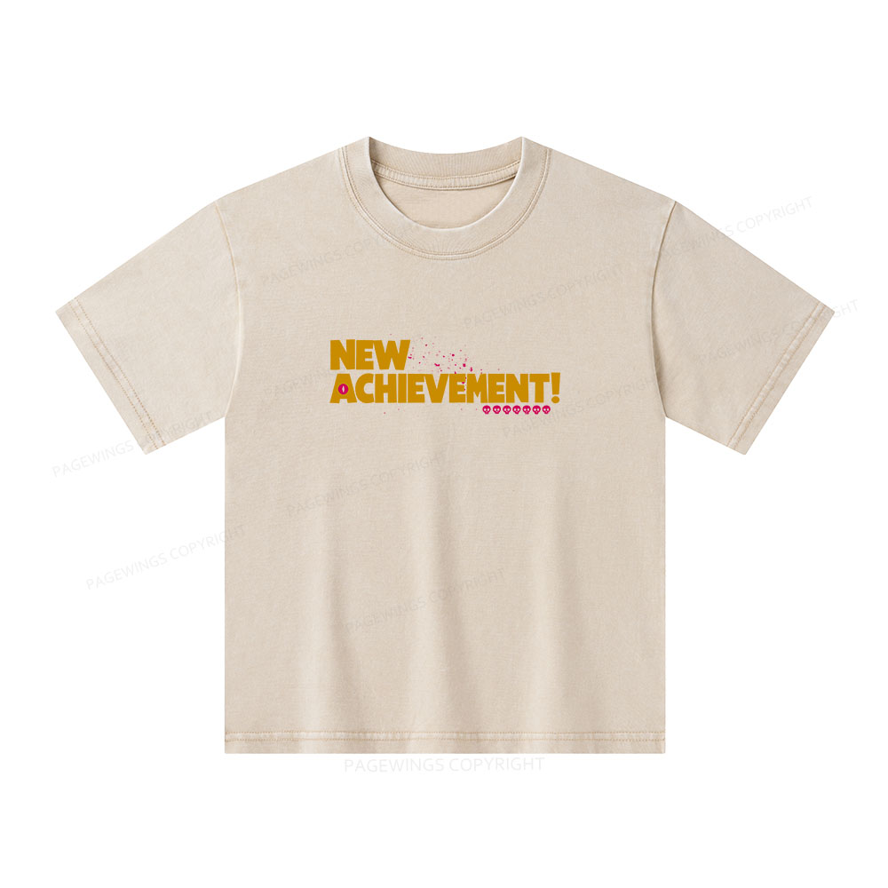 Pagewings New Achievement Unisex Kids Washed T-shirt