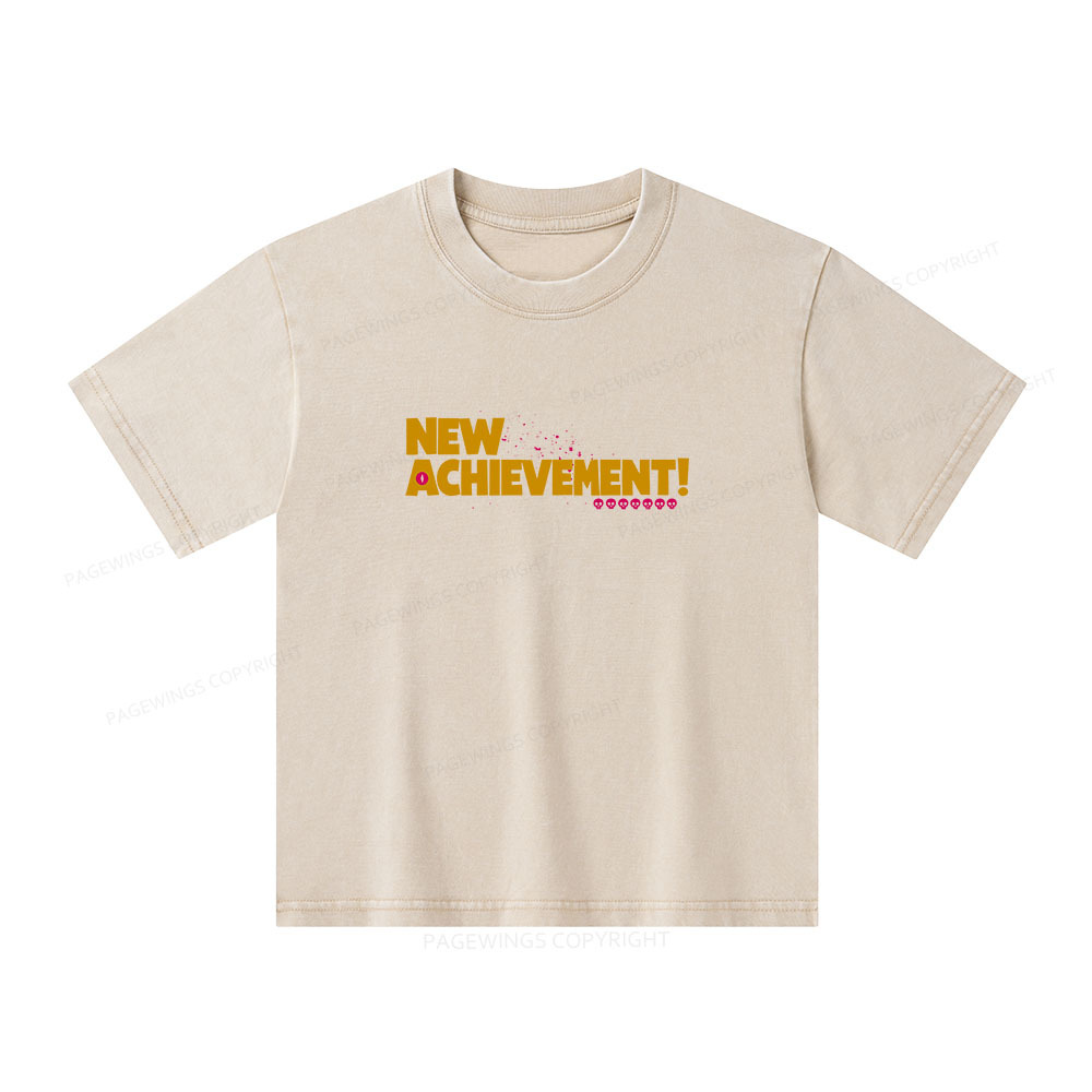Pagewings New Achievement Unisex Kids Washed T-shirt