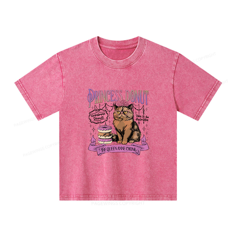 Pagewings Princess Donut Unisex Kids Washed T-shirt