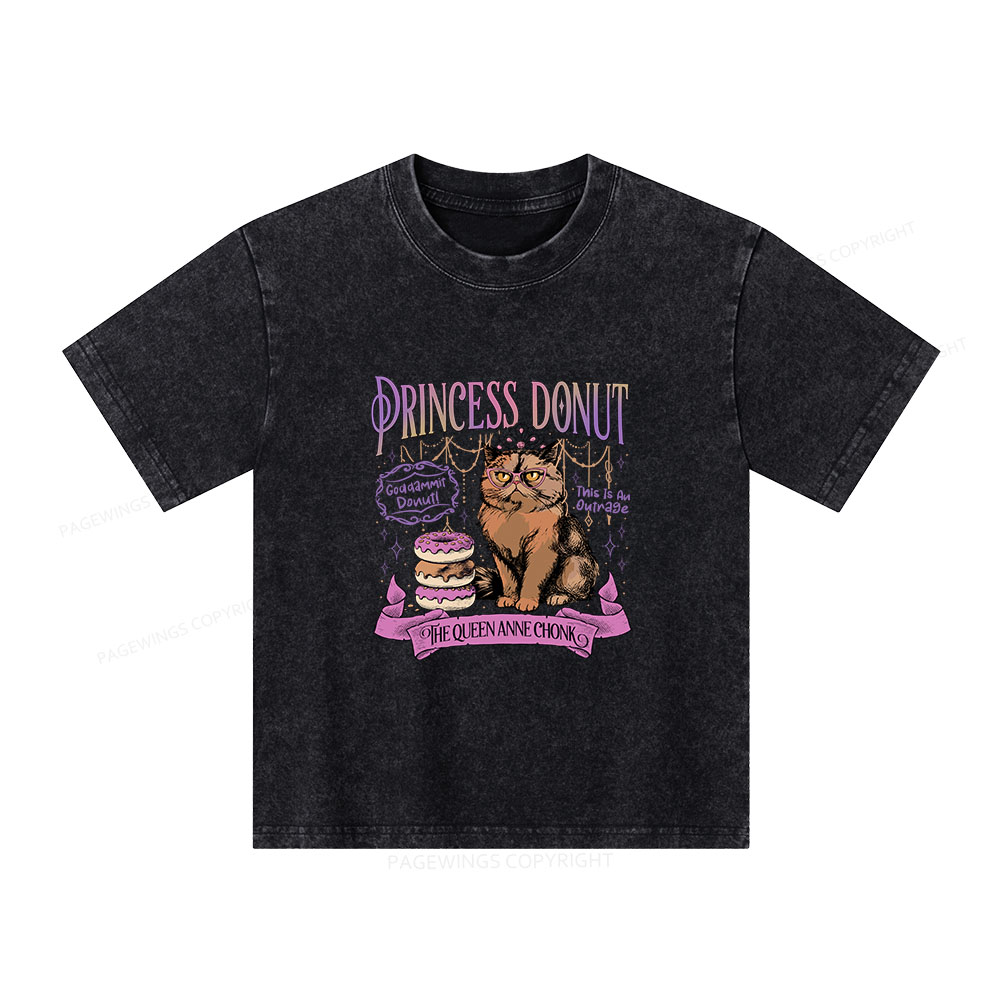 Pagewings Princess Donut Unisex Kids Washed T-shirt