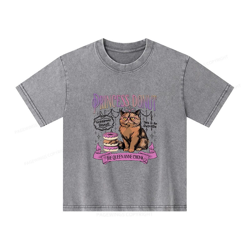 Pagewings Princess Donut Unisex Kids Washed T-shirt