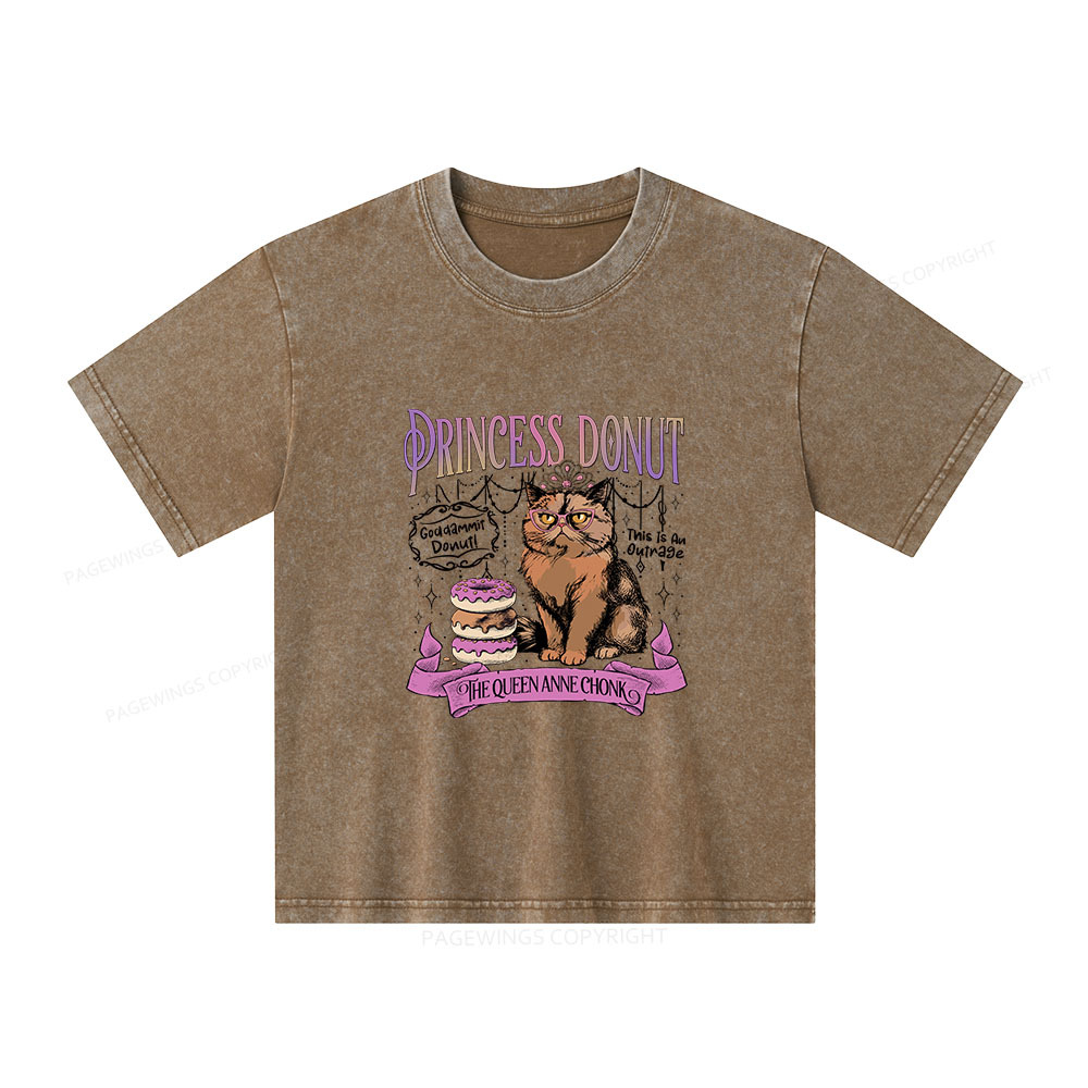 Pagewings Princess Donut Unisex Kids Washed T-shirt