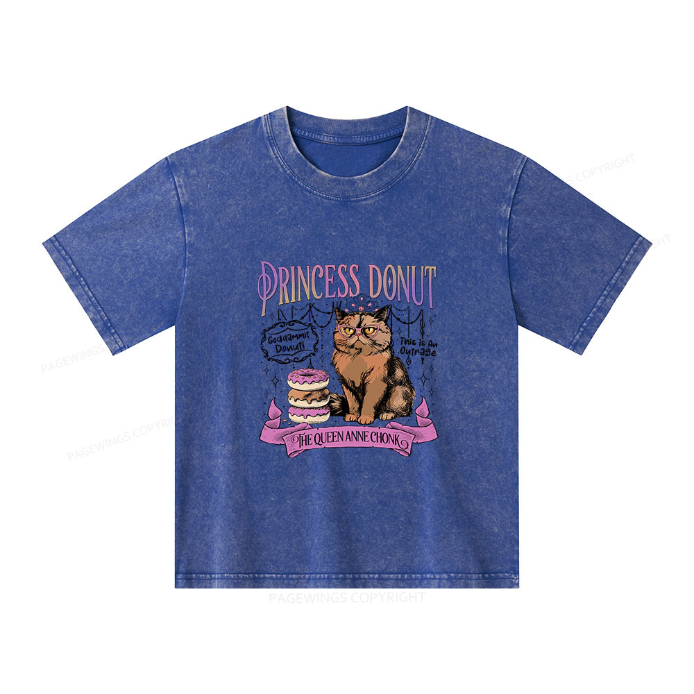 Pagewings Princess Donut Unisex Kids Washed T-shirt