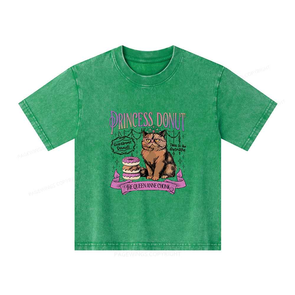 Pagewings Princess Donut Unisex Kids Washed T-shirt
