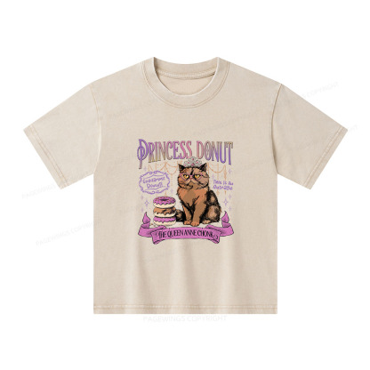 Pagewings Princess Donut Unisex Kids Washed T-shirt