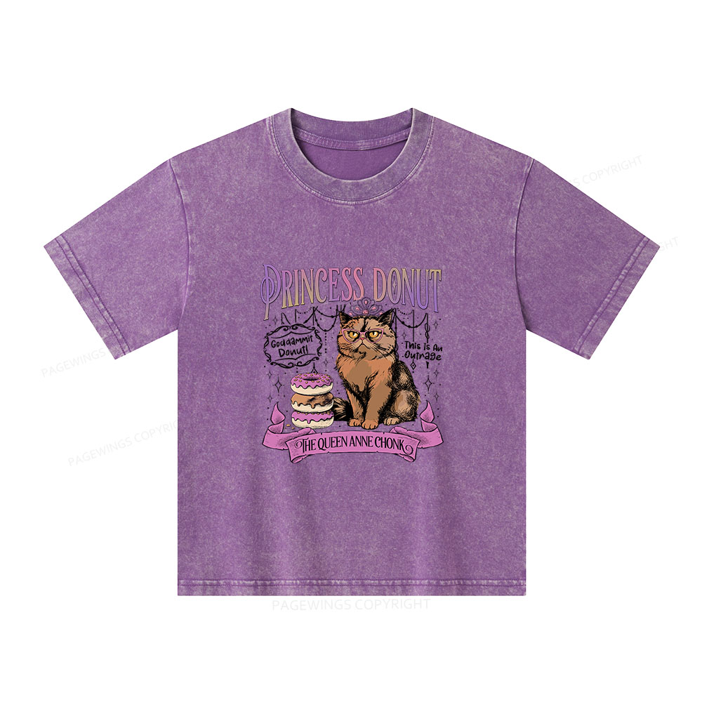 Pagewings Princess Donut Unisex Kids Washed T-shirt