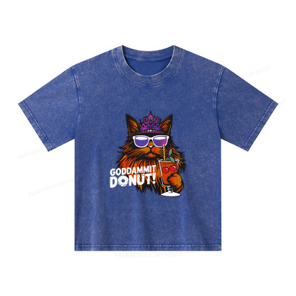 Pagewings Goddammit Donut Unisex Kids Washed T-shirt