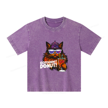 Pagewings Goddammit Donut Unisex Kids Washed T-shirt
