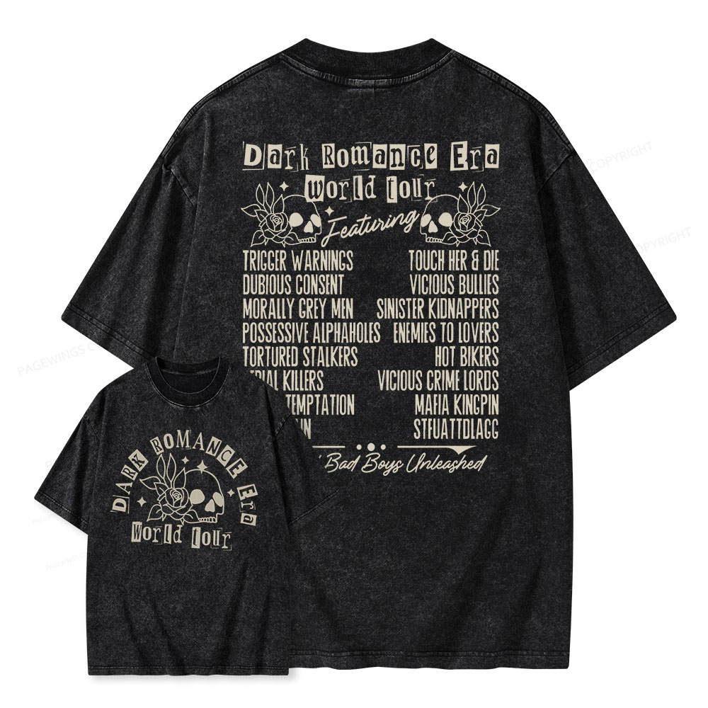 Pagewings Dark Romance Era World Tour Unisex Washed T-shirt