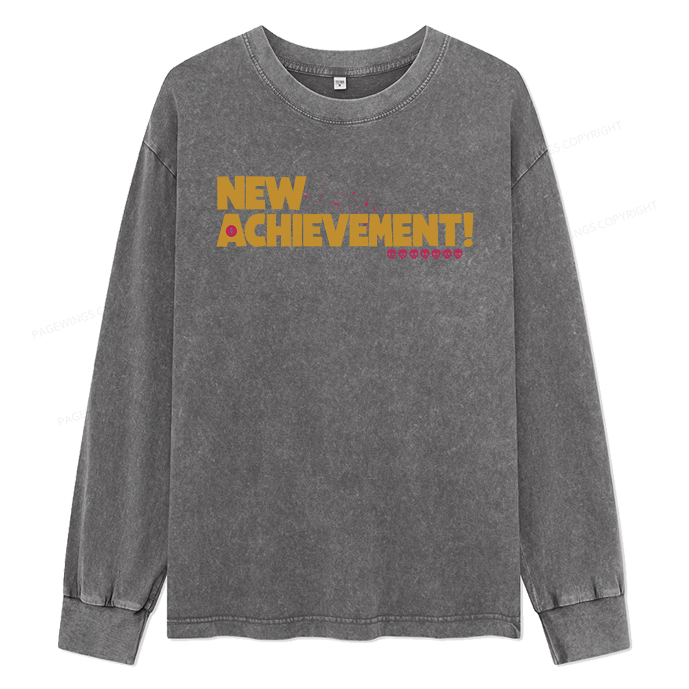 Pagewings New Achievement Unisex Washed Long Sleeve T-shirt