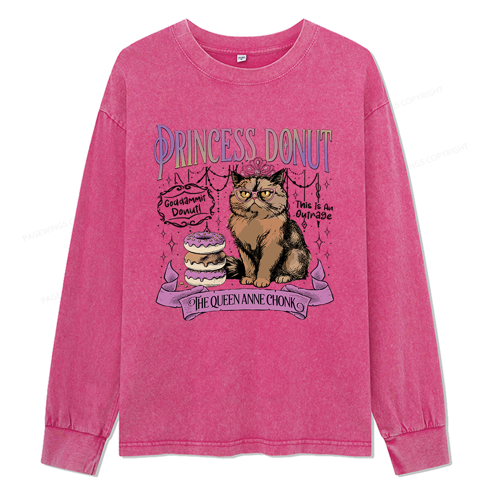 Pagewings Princess Donut Unisex Washed Long Sleeve T-shirt