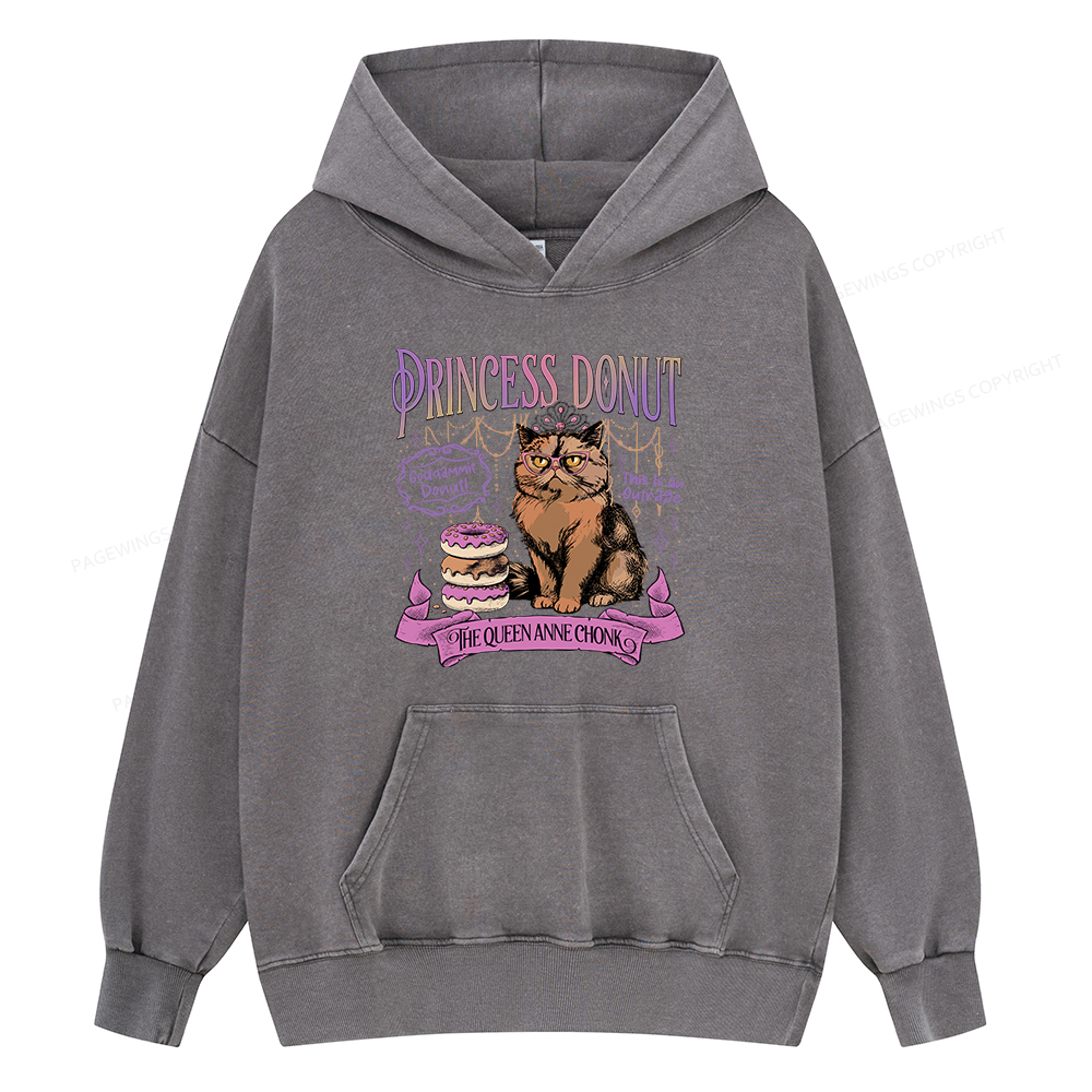 Pagewings Princess Donut Unisex Washed Hoodie