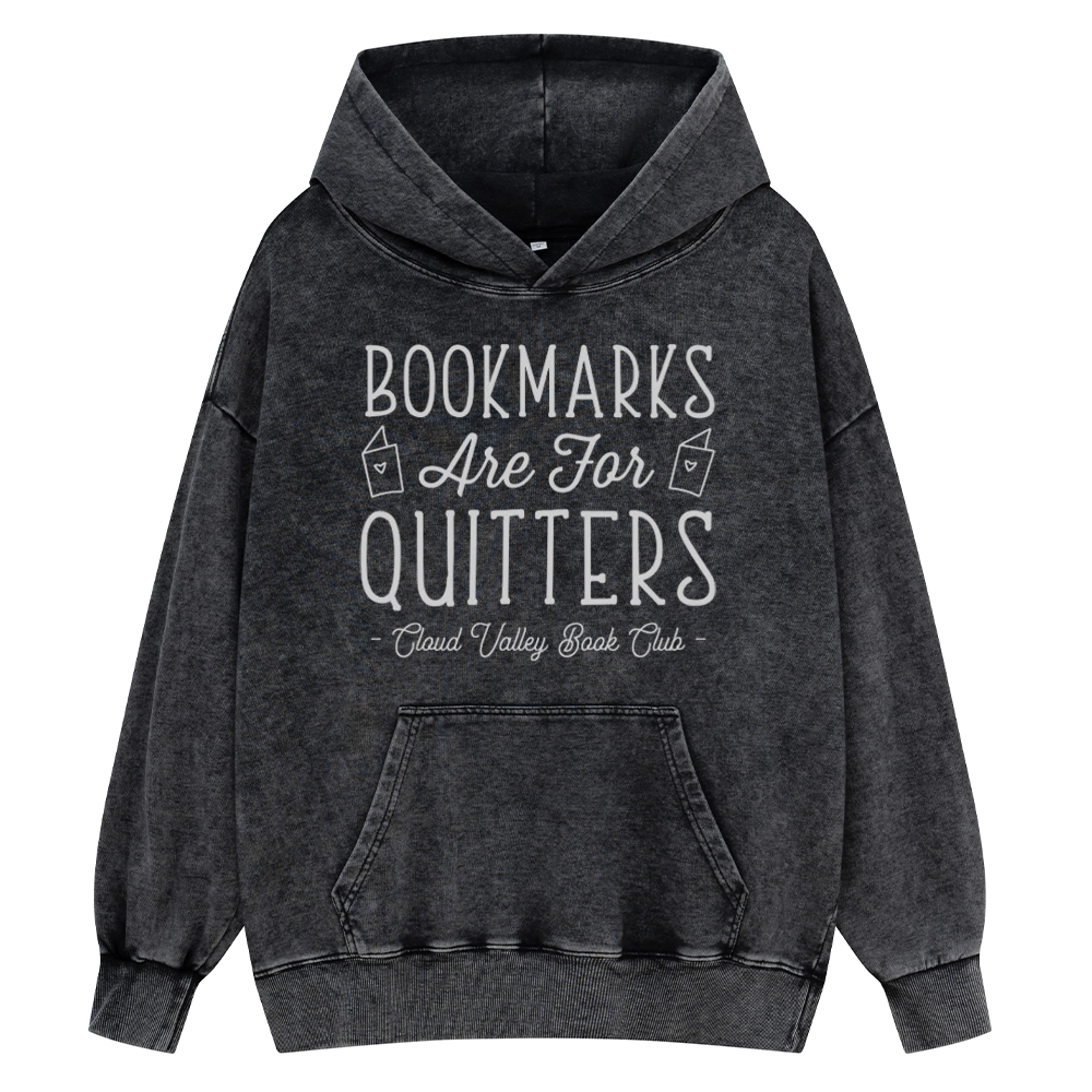 Pagewings Book Club Personalized Bookmarks Are For Quitters Unisex Washed Hoodie